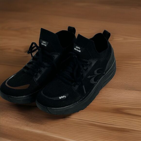 Gravity Defyer GDefy MATeem Athletic Walking Sneaker All Black Men 7 Nice - Picture 1 of 9